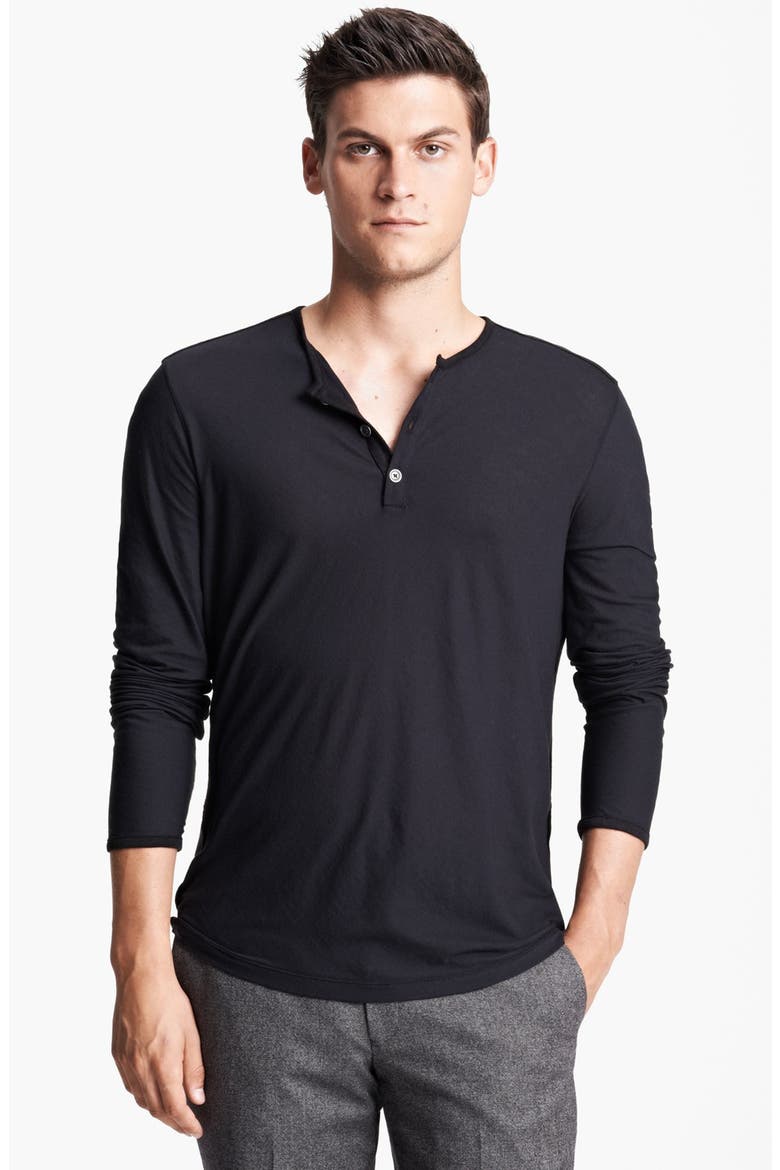 Collection Jersey Cotton Henley, Main, color, BLACK