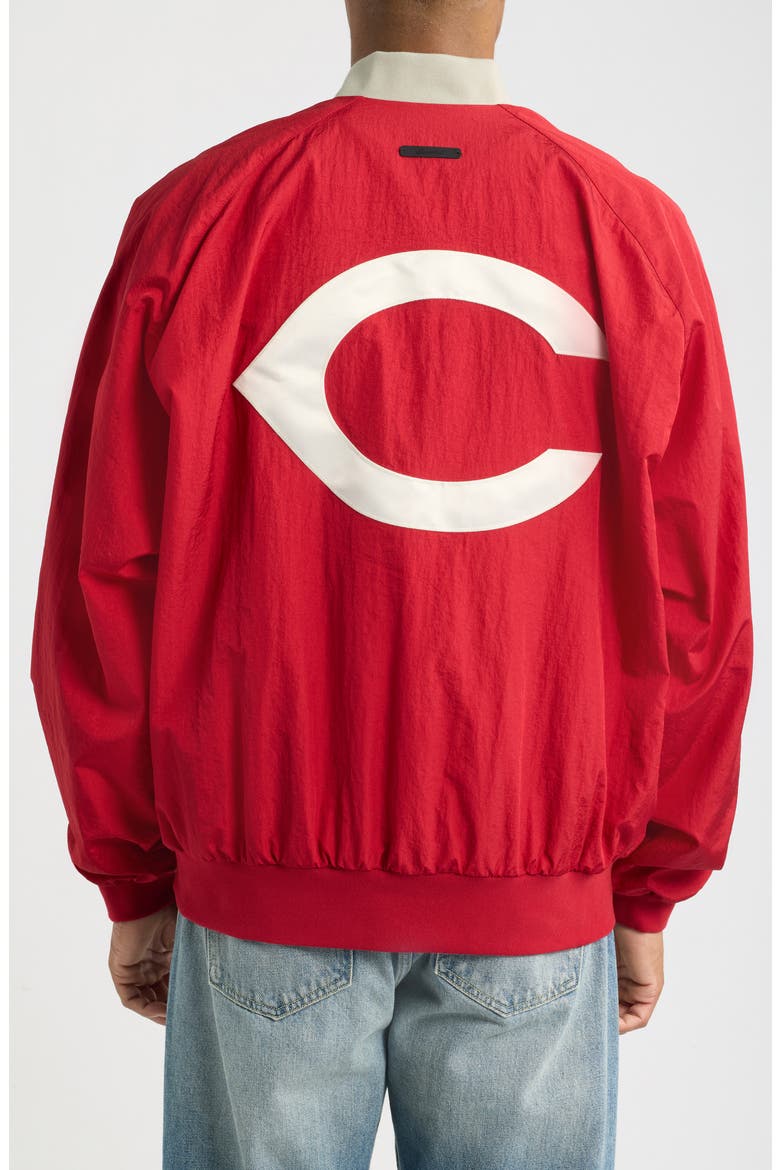 x MLB Cincinnati Reds Half Zip Pullover, Alternate, color, STONE RED/ SEAL RIB
