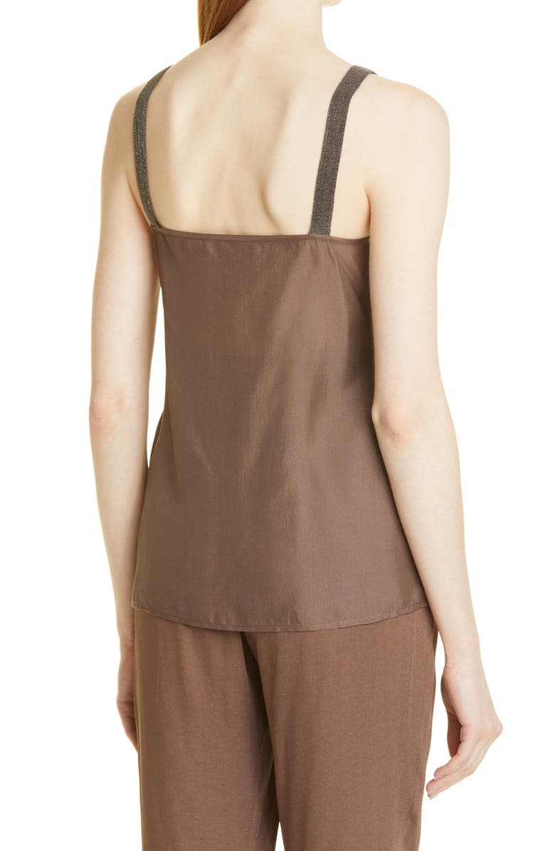 Fabiana Filippi Beaded Strap Silk Tank, Alternate, color, 