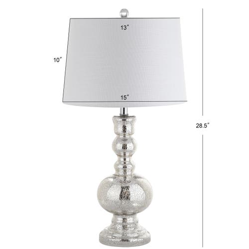 Jonathan Y Genie 28.5" Glass Led Table Lamp In Mercury Silver