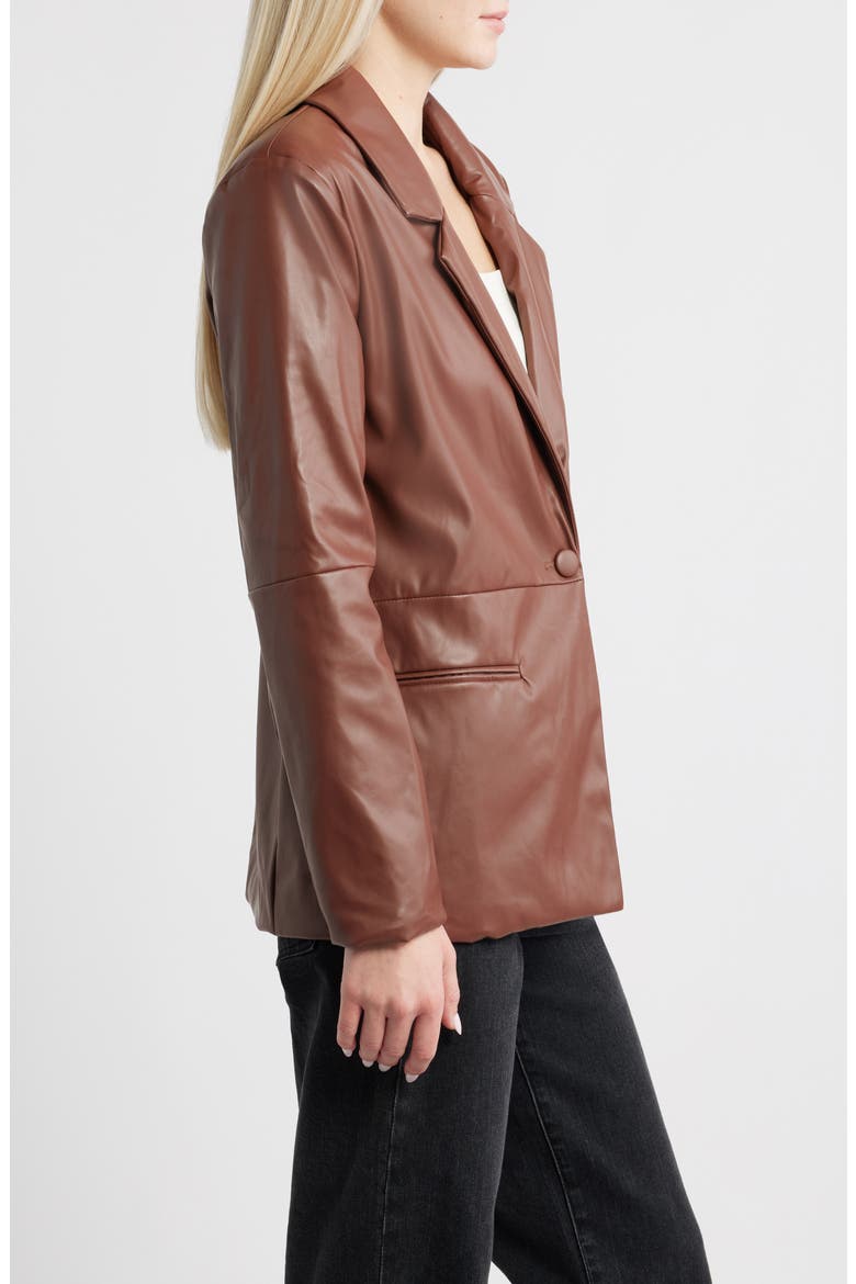Morrison Faux Leather Blazer, Alternate, color, BROWN
