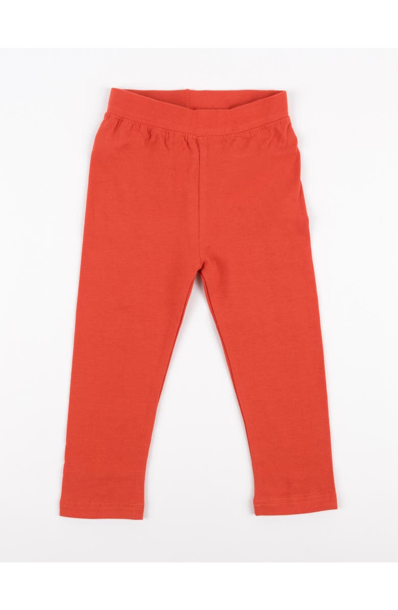 Leveret Girls Cotton Leggings, Solid Colors, Main, color, Orange