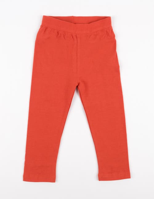 Leveret Girls Cotton Leggings, Solid Colors In Orange