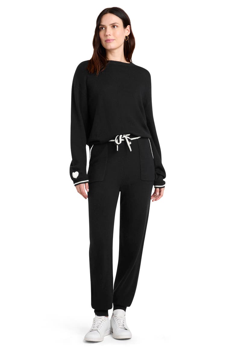 Elizabeth Cotton Blend Knit Joggers, Alternate, color, BLACK