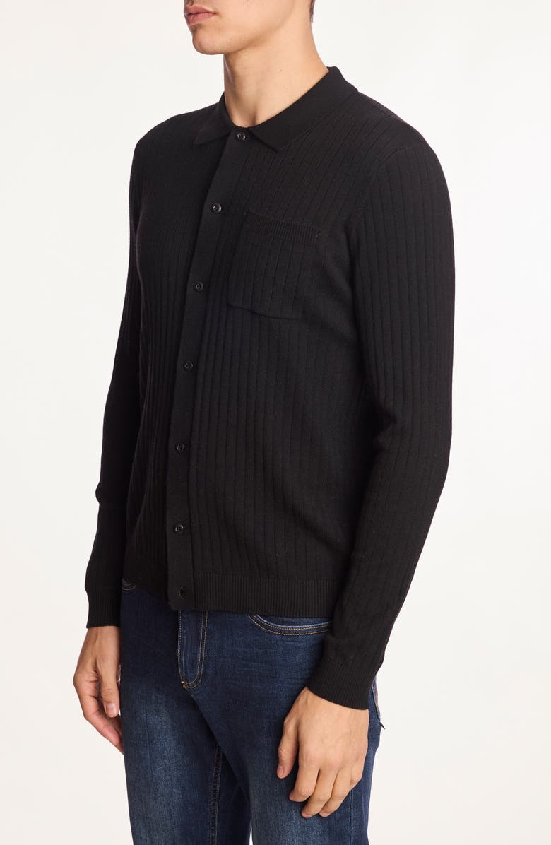 PAISLEY & GRAY Rib Button-Up Polo, Alternate, color, Black Onyx