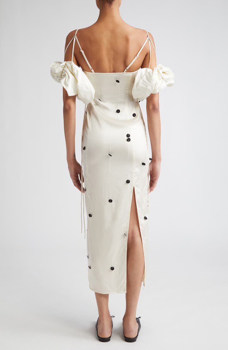 Jacquemus Le Robe Chouchou Embroidered Polka Dot Dress with Detachable Sleeves, Alternate, color,