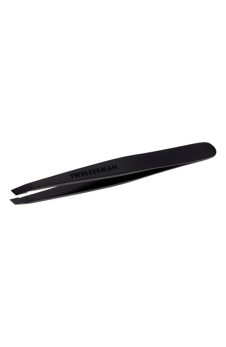 TWEEZERMAN Black Matte Slant Tweezer, Main, color, Black
