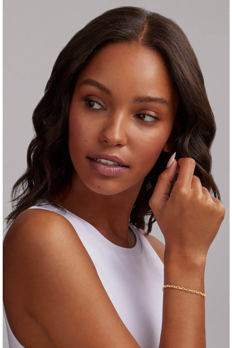 Signature Caviar Link Bracelet, Alternate, color, GOLD