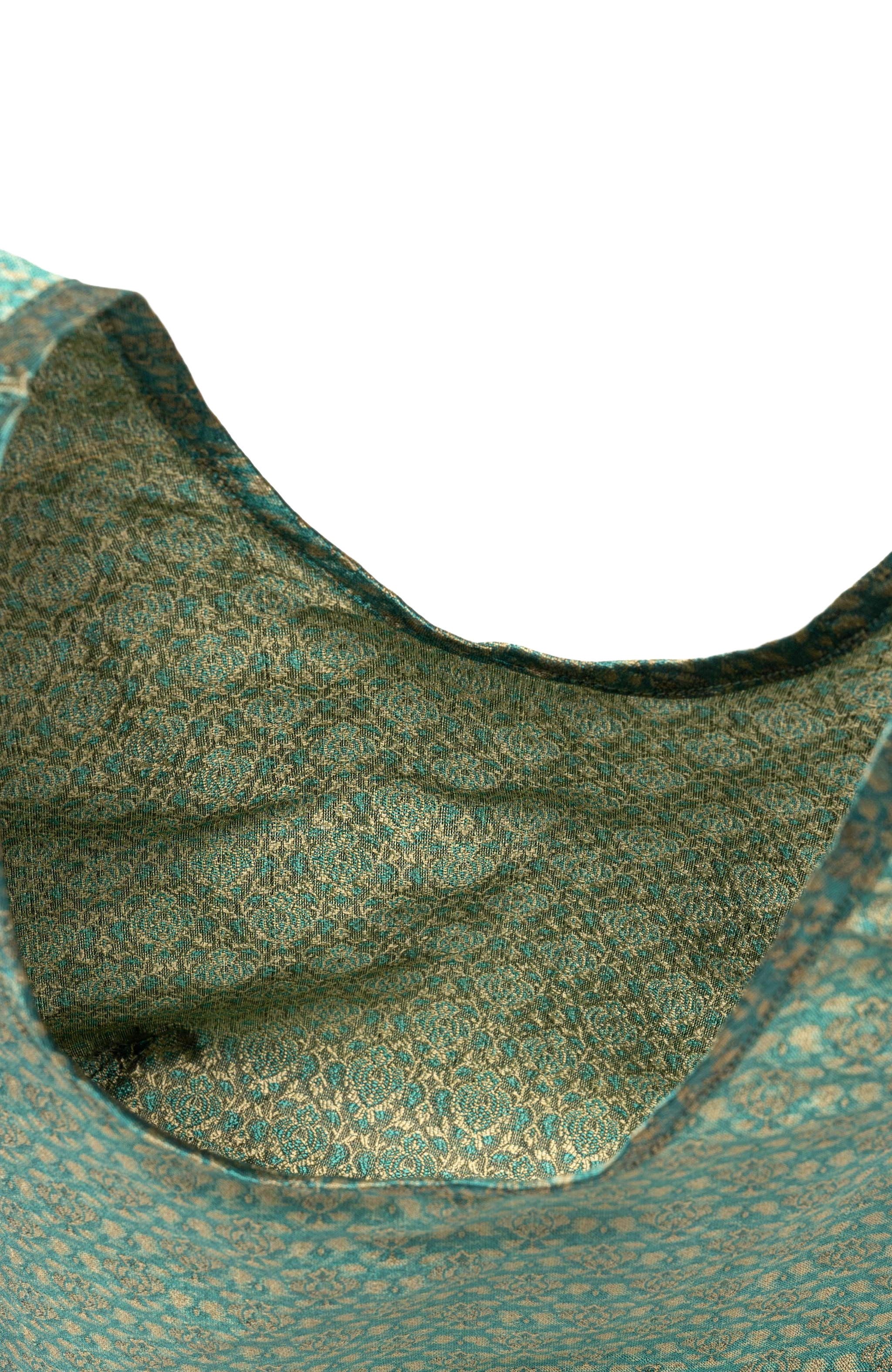 Priory Egg Tote - Deadstock Silk, Alternate, color, Blue Chrome