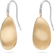 Marco Bicego Lunaria 18K White Gold & Diamond Medium Drop Earrings