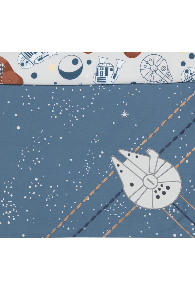 Lambs & Ivy Star Wars Signature Millennium Falcon 3-Piece Baby Crib Bedding Set, Alternate, color, Blue