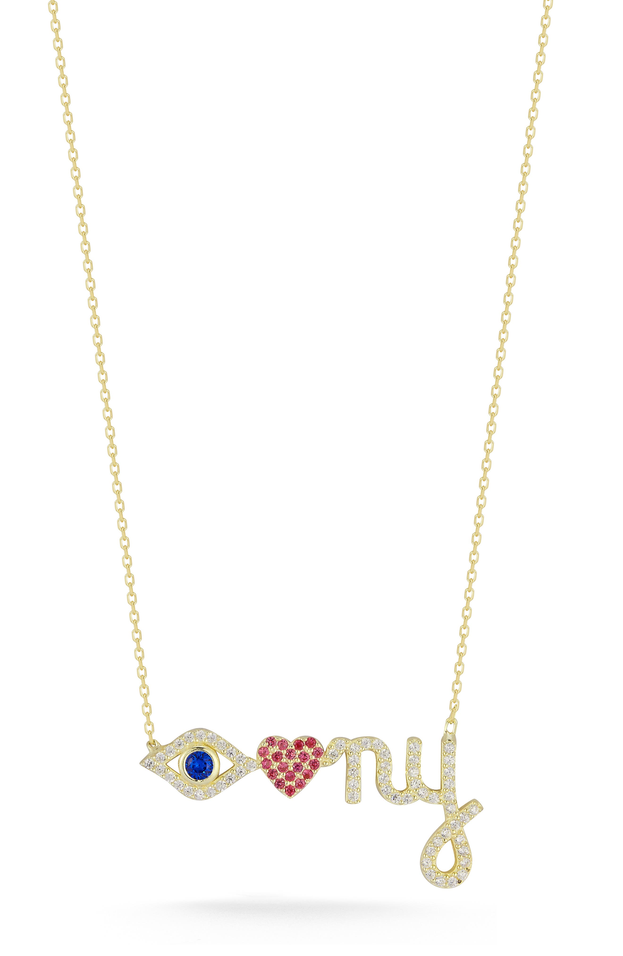 SPHERA MILANO 14K Gold Plated CZ Pendant Necklace