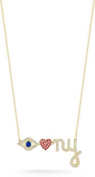 SPHERA MILANO 14K Gold Plated CZ Pendant Necklace