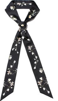 Jessie Zhao New York Silk Skinny Scarf Starlit Bloom