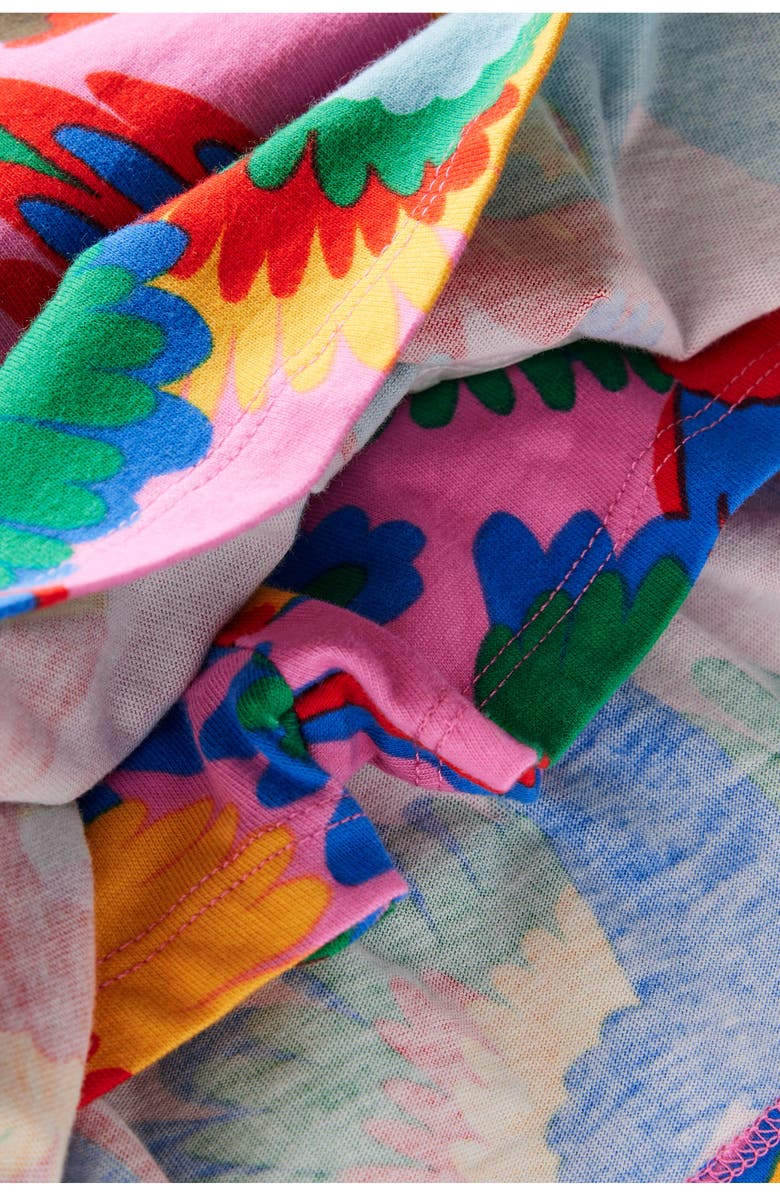 Mini Boden Kids' Tiered Cotton Jersey Skort, Alternate, color, Multi Rainbow Parrot