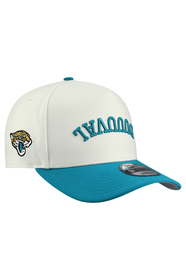 Men's New Era  Cream Jacksonville Jaguars Upside Down 9FIFTY A-Frame Snapback Hat, Main, color, Cream