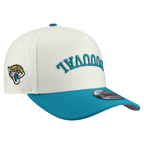 Men's New Era  Cream Jacksonville Jaguars Upside Down 9FIFTY A-Frame Snapback Hat