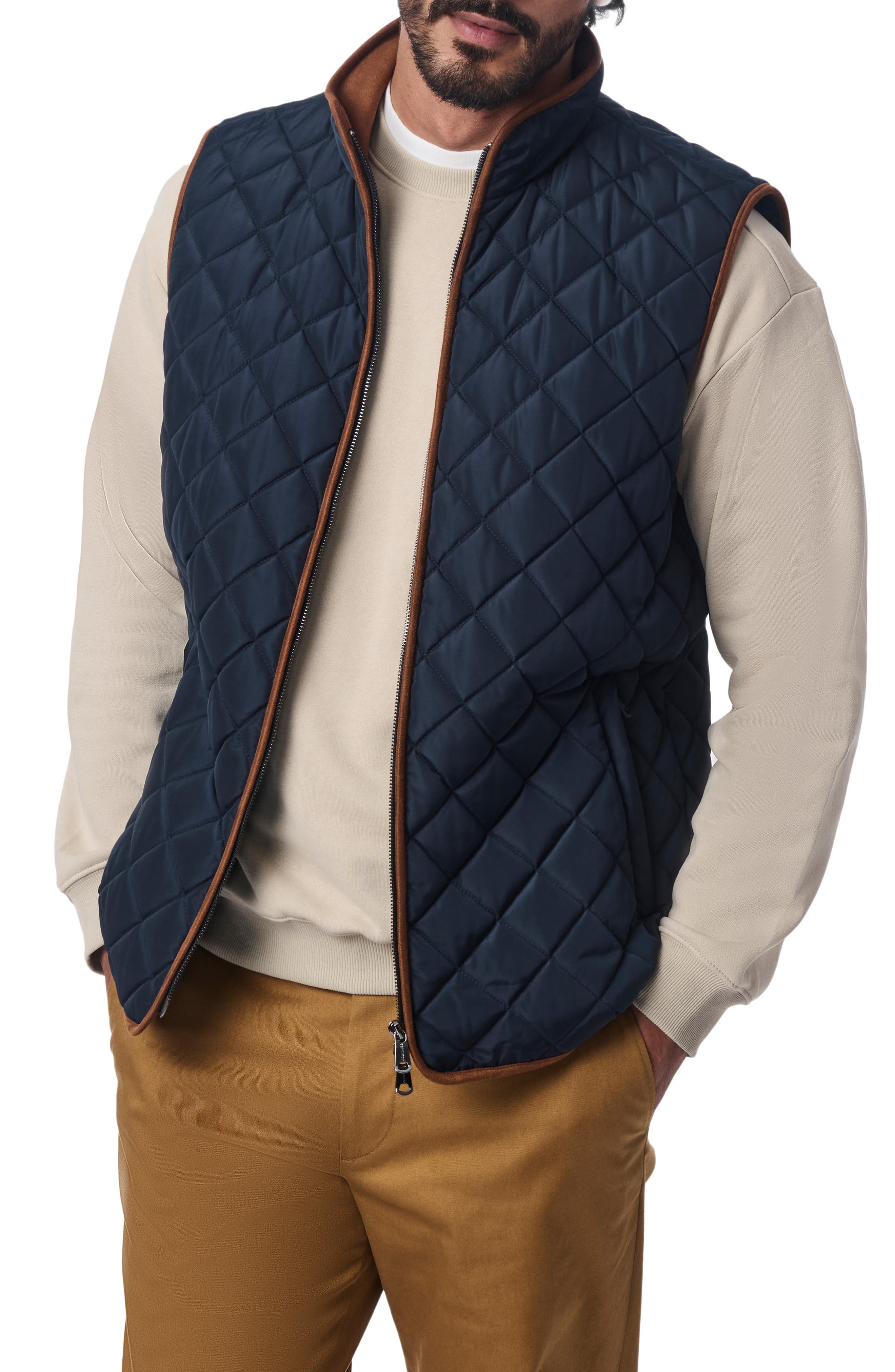 Bernardo Smart Leisure Quilted Vest in Navy 