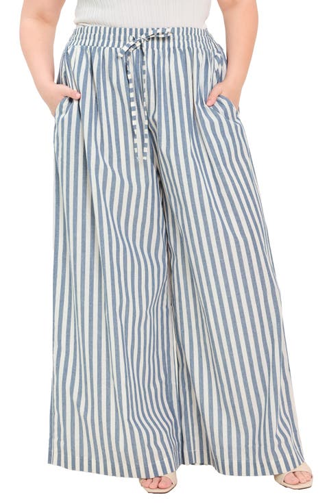 Striped Relaxed Wide Leg Pants
