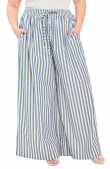 Striped Relaxed Wide Leg Pants