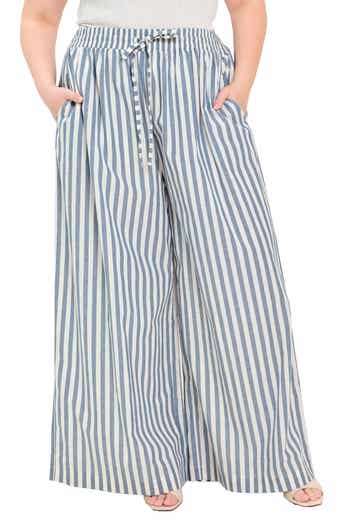 Striped Relaxed Wide Leg Pants
