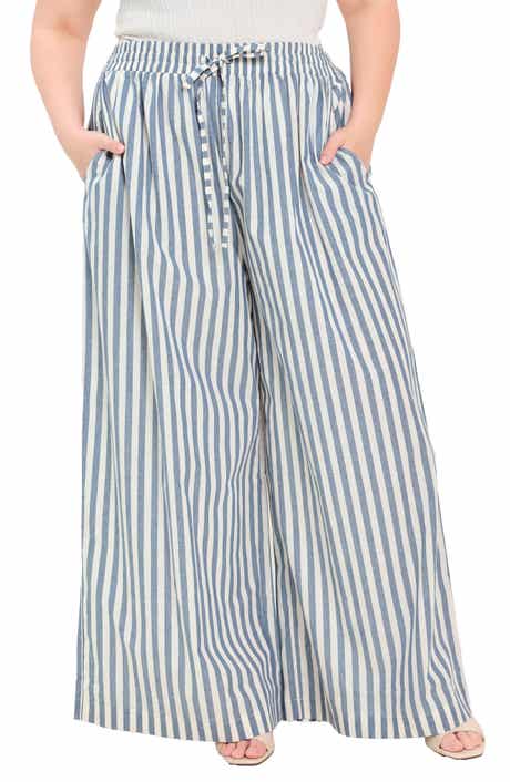 Striped Relaxed Wide Leg Pants