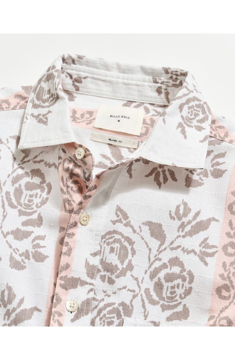 Billy Reid Textural Print Short Sleeve Shirt, Alternate, color, Tinted White Multi