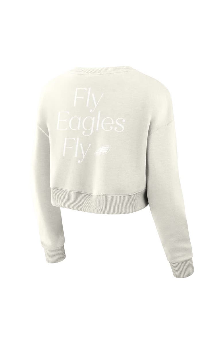 FANATICS Women's Fanatics Cream Philadelphia Eagles Studio Tri-Blend Cropped Pullover Sweatshirt, Alternate, color, Cream