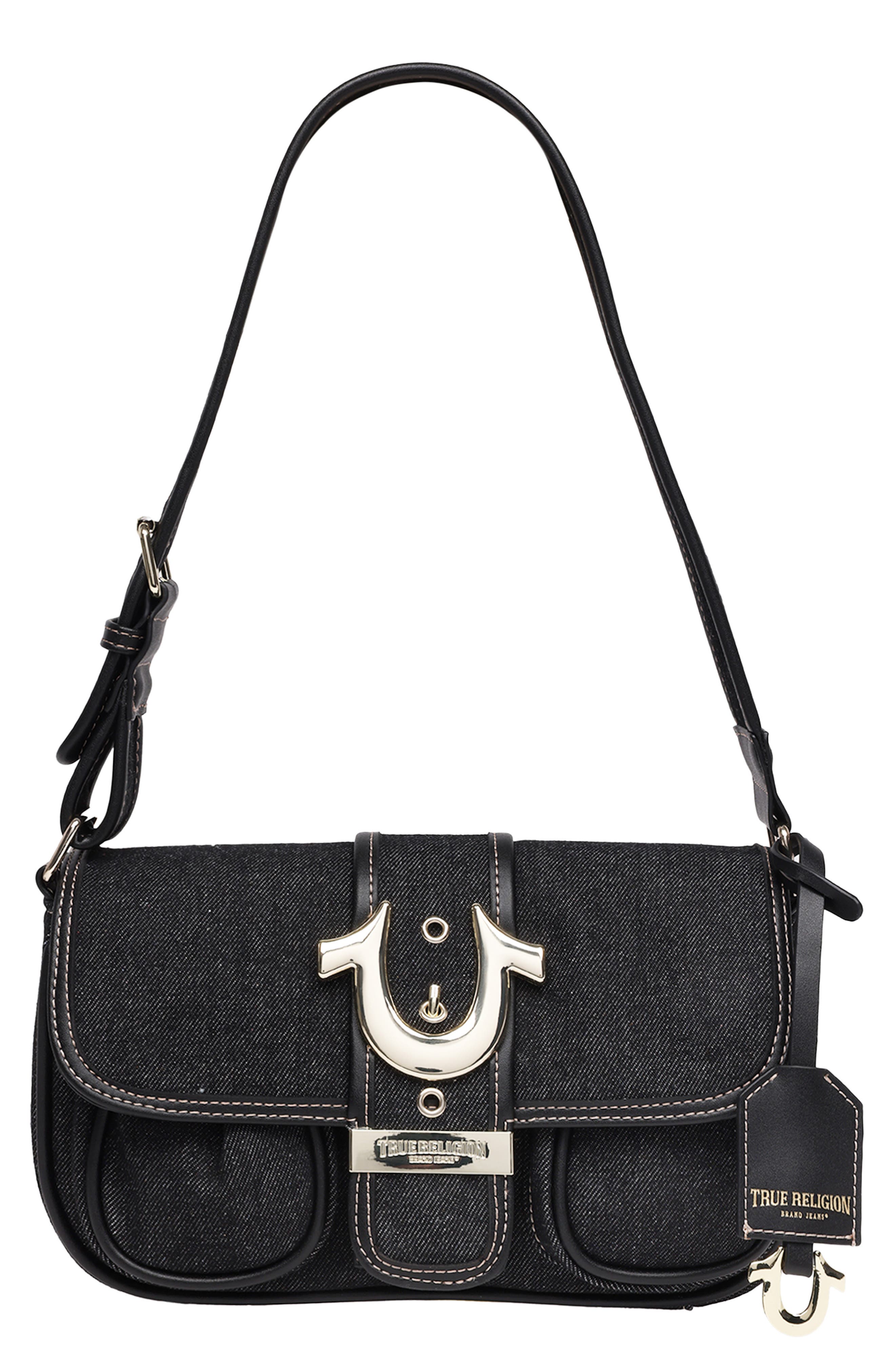True Religion Double Pocket Denim Satchel