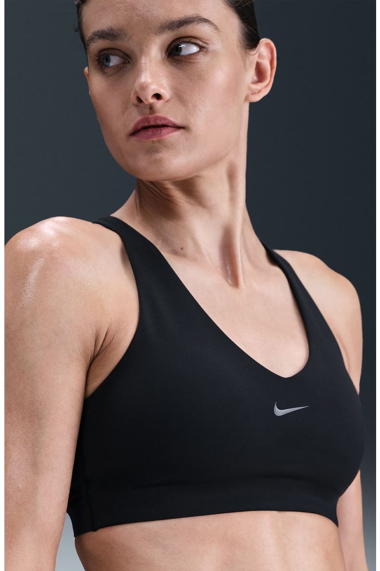 Universa Dri-FIT Padded Sports Bra, Alternate, color, 010 BLACK/DKSKGY