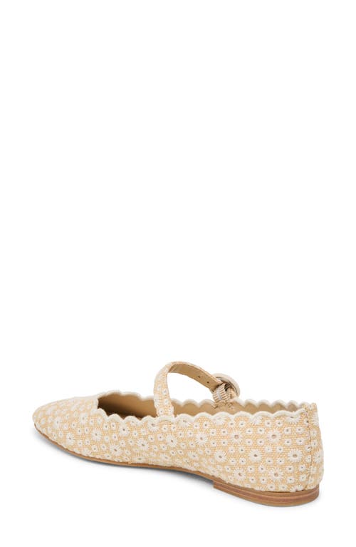 Dolce Vita Alexie Laser Cut Mary Jane Flat In Light Natural Raffia