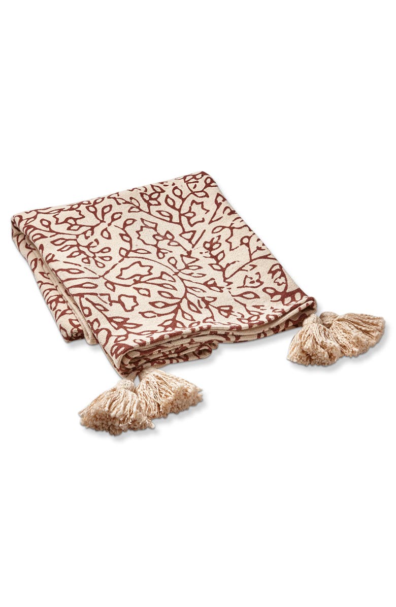 tag Vine Throw Blanket Multicolor Cotton Everyday Use, Main, color, Multicolored