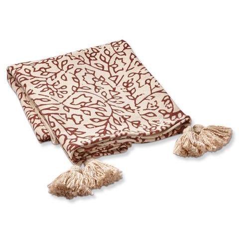 Vine Throw Blanket Multicolor Cotton Everyday Use