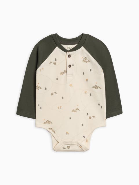 Organic Lucas Raglan Henley Bodysuit (Baby)