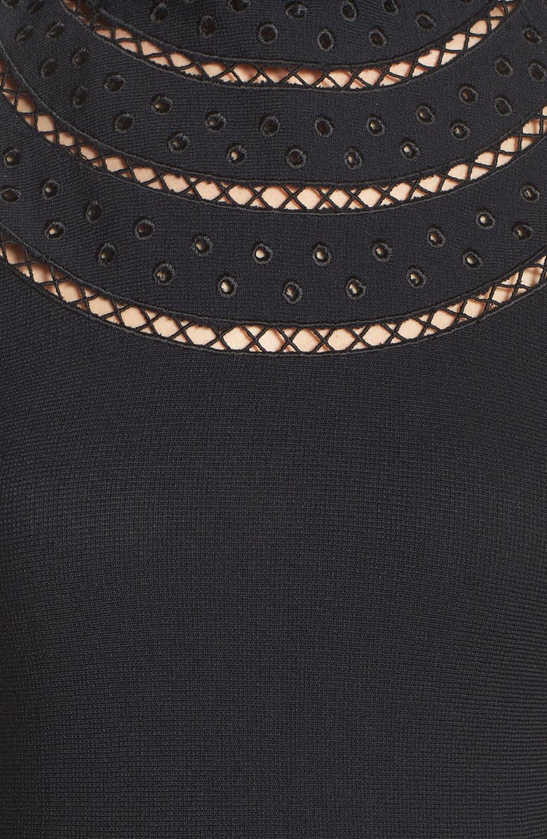 Eliza J Cutout Fit & Flare Dress, Alternate, color,