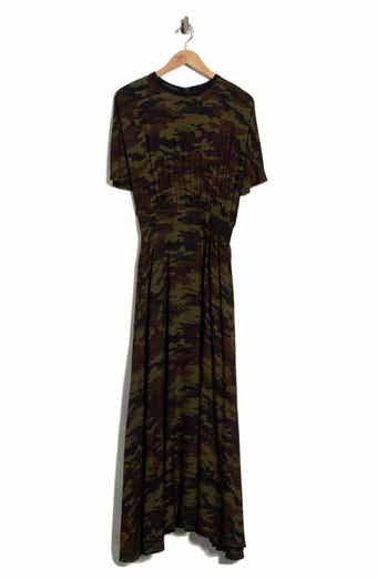 Smocked Waist Short Sleeve Long Dress