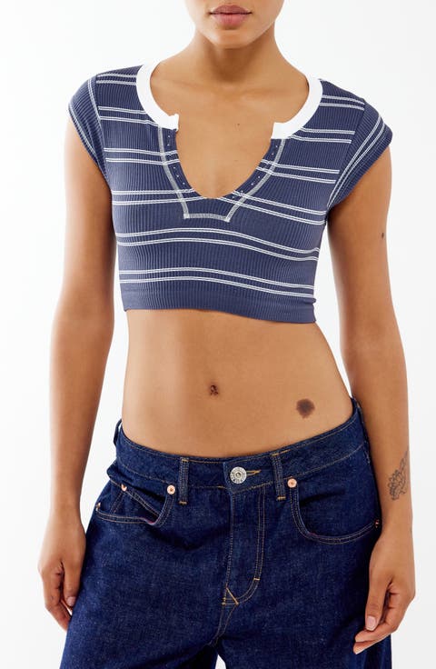 Going for Gold Stripe Crop Top