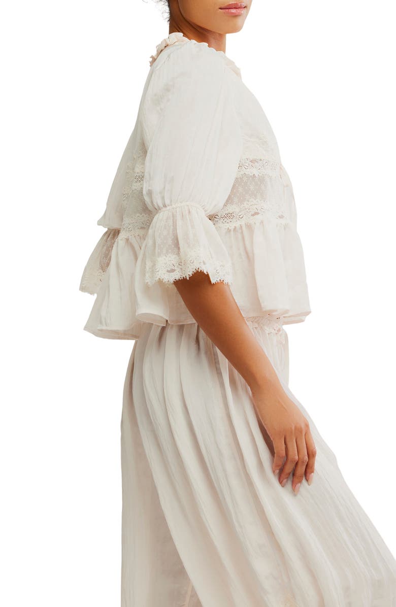 Free People Forever Young Lace Accent Tie Front Top, Alternate, color,