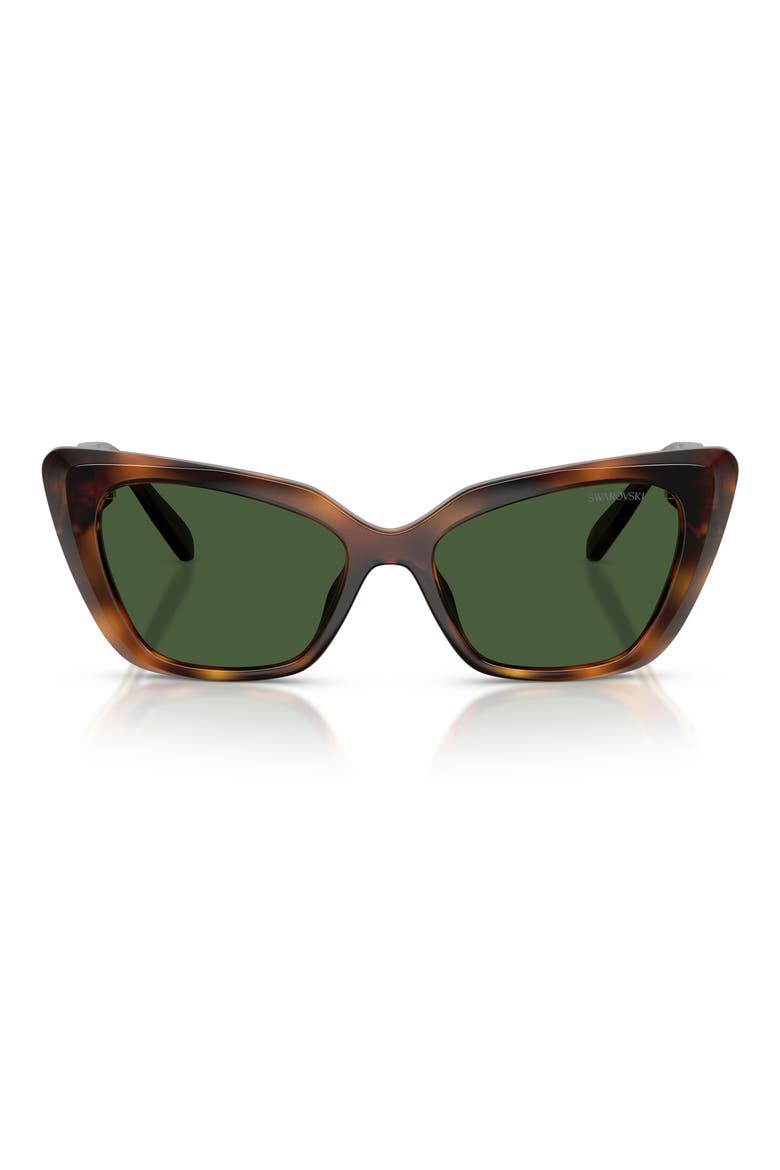 54mm Cat Eye Sunglasses, Main, color, HAVANA / DARK GREEN