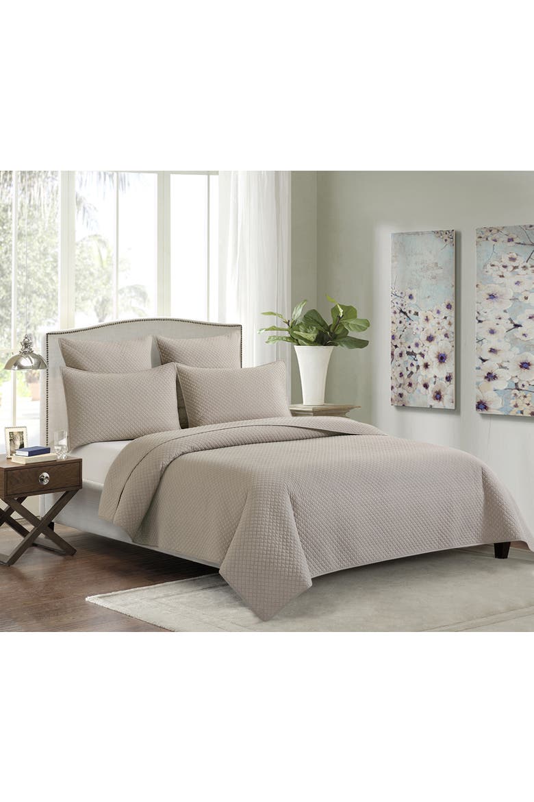 Kya Cotton Quilt Set  - Reversible and Machine Washable, Main, color, Brown