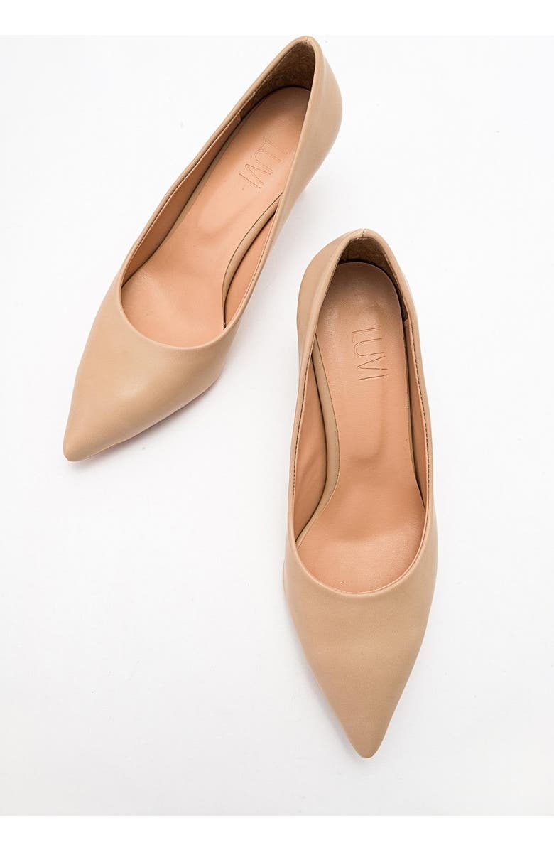 Prologue Shoes Pedra Pointed Toe Pump, Alternate, color, Beige