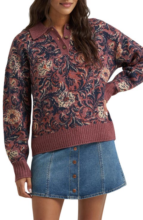Ranch Floral Polo Sweater