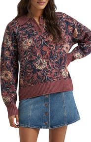 Wrangler Ranch Floral Polo Sweater