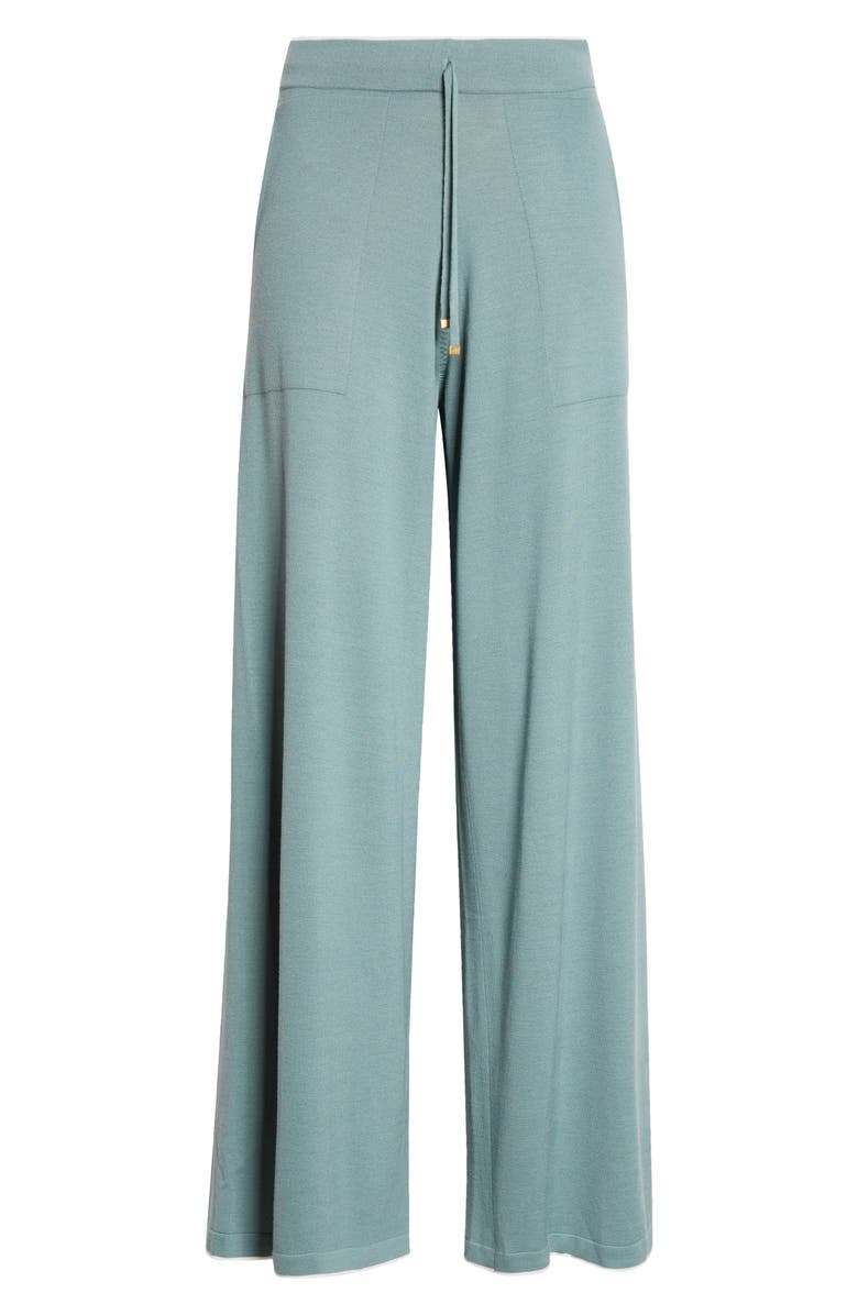 Eleventy Avalon Travel Merino Wool Drawstring Pants, Alternate, color, White/Jade