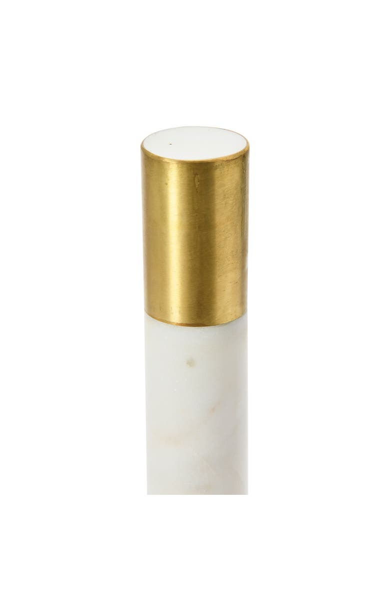 Storied Home Modern Marble Paper Towel Holder with Brass Accent Band, White, Alternate, color, 