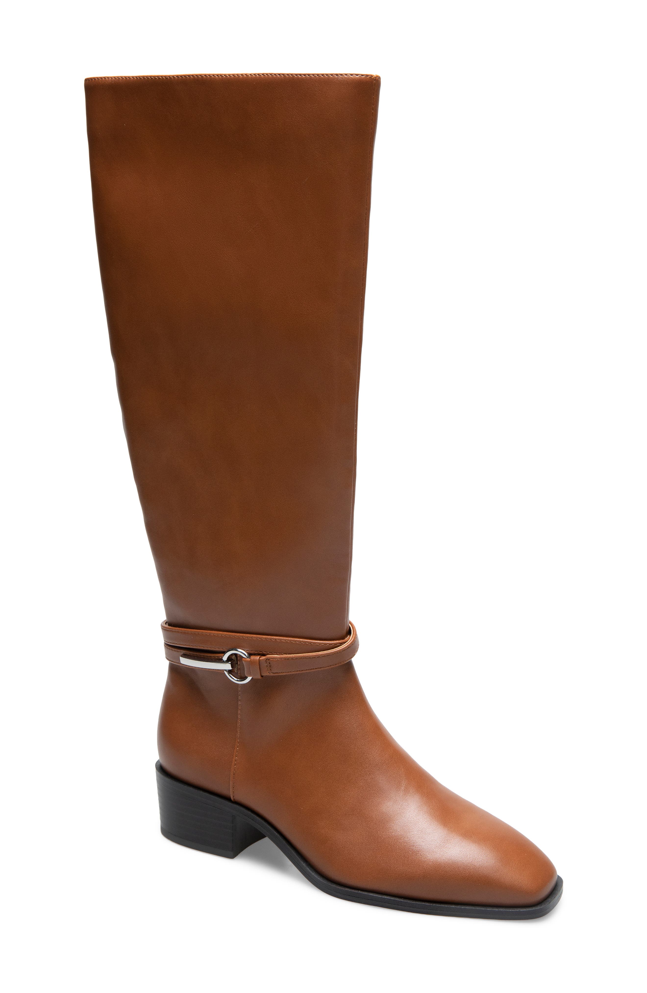 Reaction Kenneth Cole Bennett Faux Leather Knee High Boot In Cognac