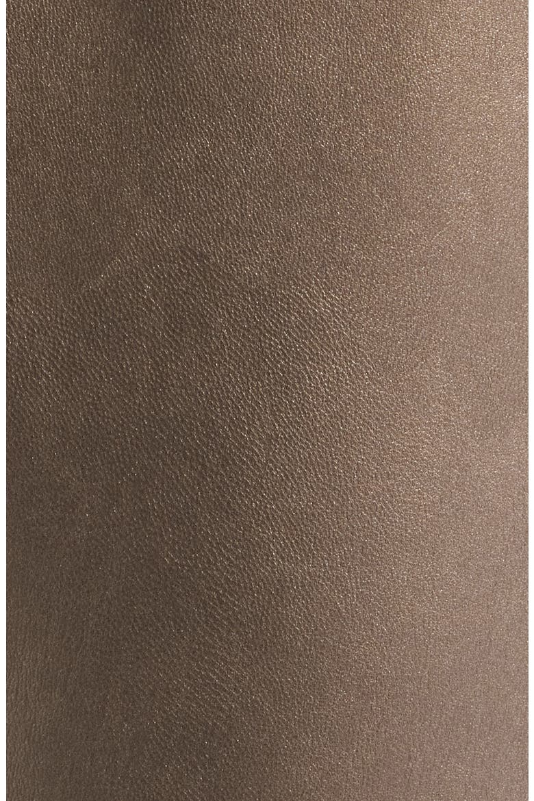 Metallic Faux Leather Bootleg Pants, Alternate, color, NATURAL CLAY METALLIC