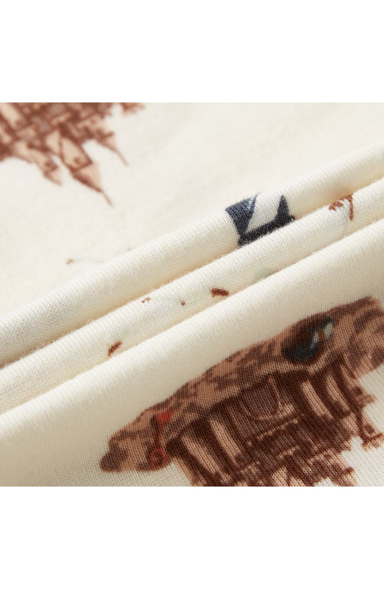 Milkbarn Organic Cotton Long Sleeve One Piece, Alternate, color, Sandcastle