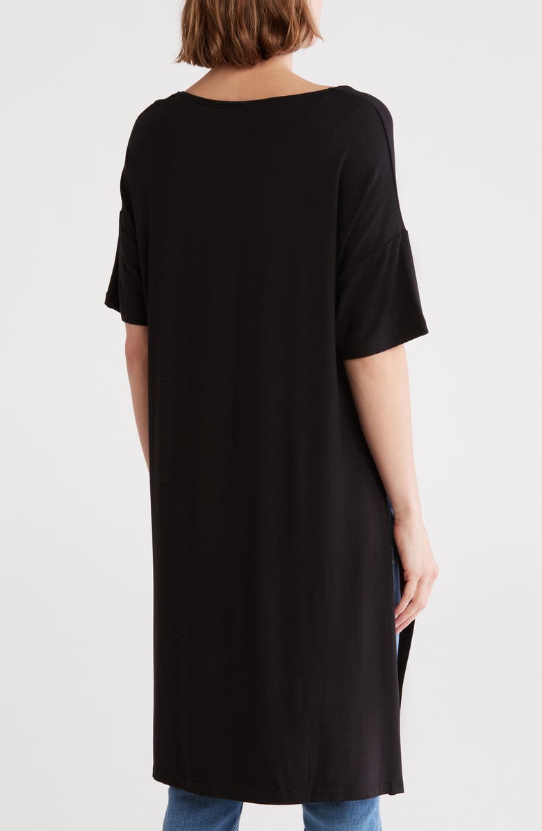 PATRIZIA LUCA Side Slit Tunic Shirt, Alternate, color, Black