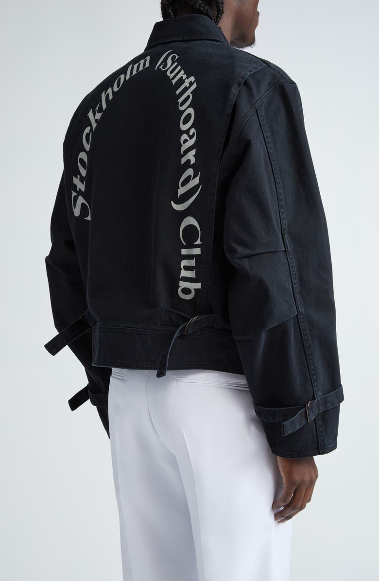 STOCKHOLM SURFBOARD CLUB Cotton Twill Work Jacket, Alternate, color, Black